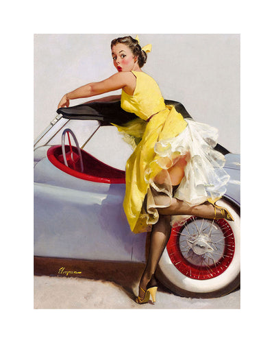 "Classic Car Pin up Girl" pin up girl posterPosterMARY & FAPMARY & FAP