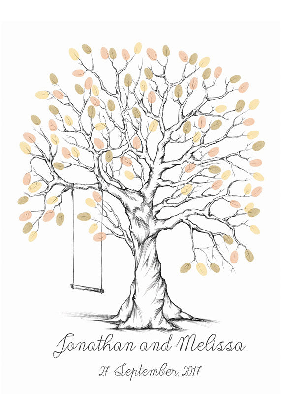 Sketched Fingerprint Guestbook Tree N13Guest BooksMARY & FAPMARY & FAP