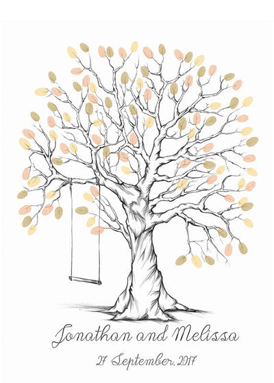 Sketched Fingerprint Guestbook Tree N13Guest BooksMARY & FAPMARY & FAP