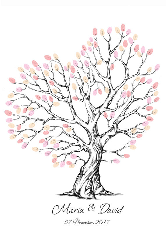 Sketched Fingerprint Guestbook Tree N15Guest BooksMARY & FAPMARY & FAP