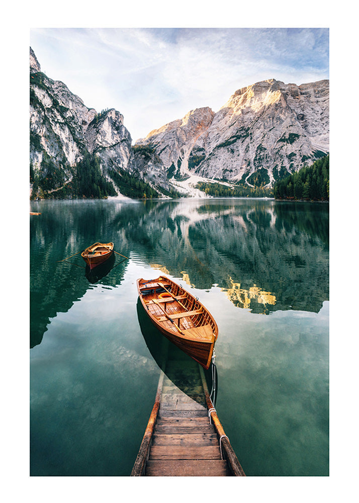 Braies Lake Poster, Poster, 0? - 50?, A4 (21 x 29.7 cm), A3 (29.7 x 42 cm), A3+ (32.9 x 48.3 cm), 8*10" in, _tab_product-description-matte, _tab_shipping-and-returns, _tab_size-chart, ALL POSTERS, Bedroom, Green, 