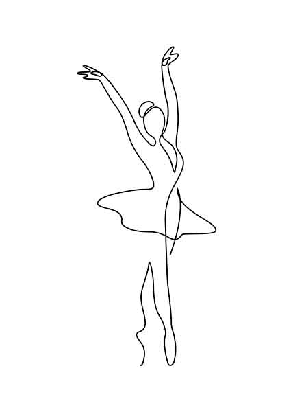 BALLET DANCER LINE ART, Poster, 0? - 50?, A4 (21 x 29.7 cm), A3 (29.7 x 42 cm), A3+ (32.9 x 48.3 cm), 8*10" in, _tab_product-description-matte, _tab_shipping-and-returns, _tab_size-chart, ALL POSTERS, Bedroom, Bes