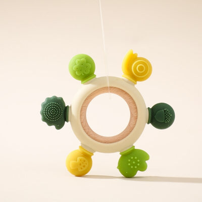 Forest Animal Teether with Wooden Beads for Safe and Fun Soothing