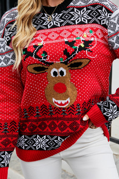 Christmas Ribbed Trim SweaterTrendsiMARY & FAP