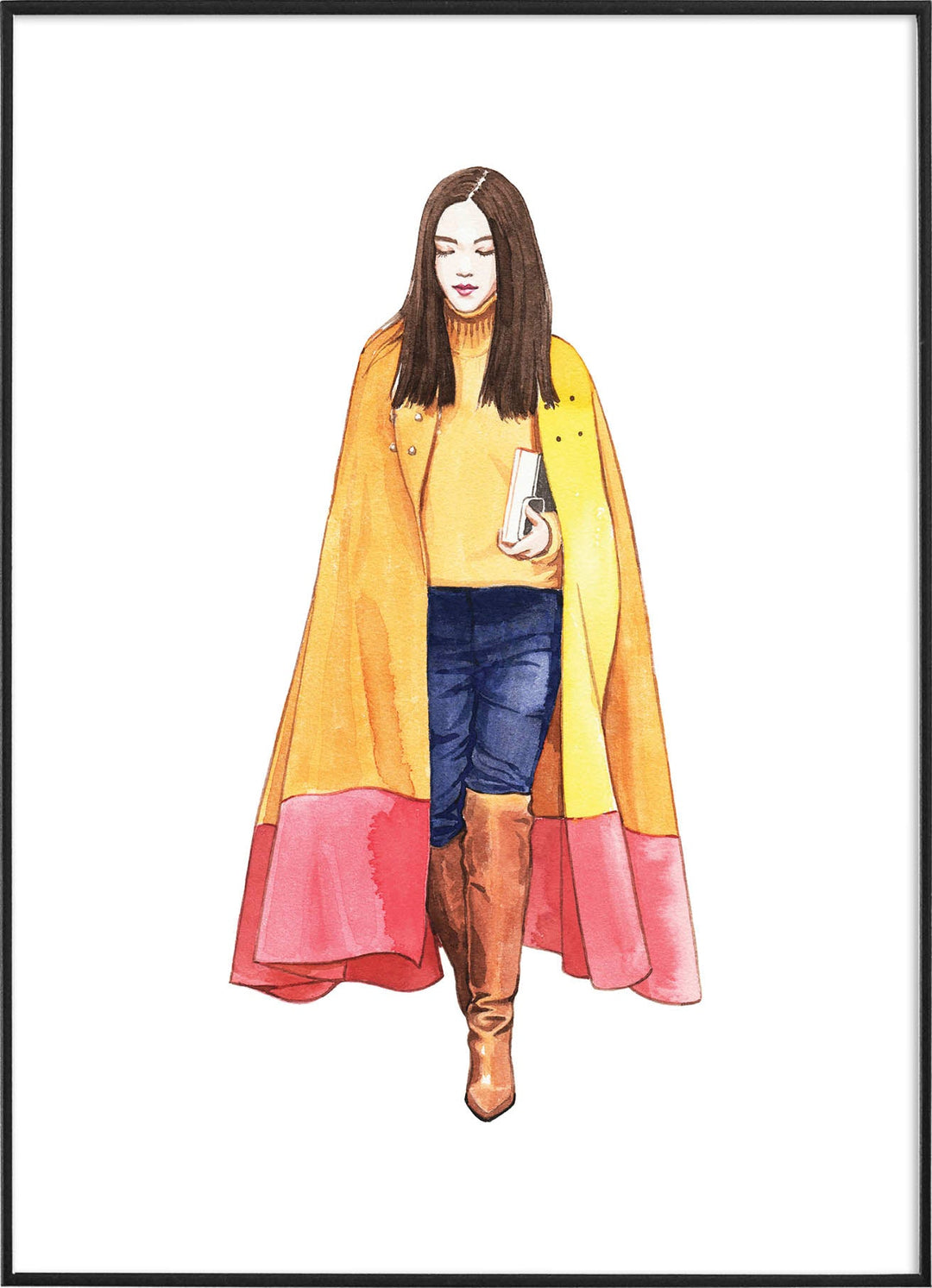 FASHION GIRL POSTERPosterFinger Art PrintsMARY & FAP