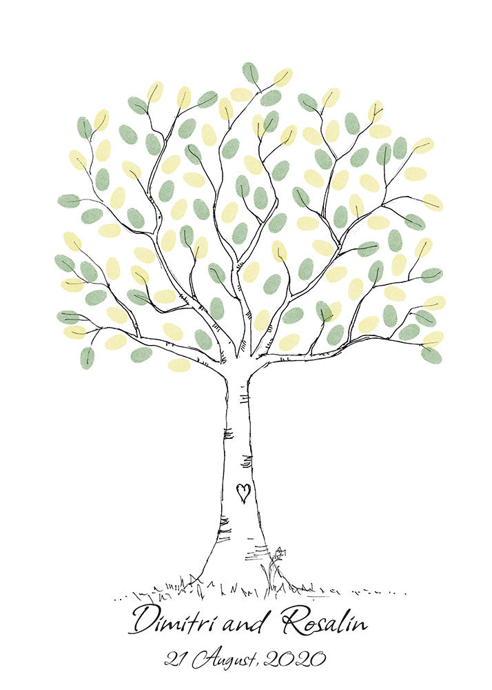 Sketch Birch Fingerprint TreeGuest BooksMARY & FAPMARY & FAP