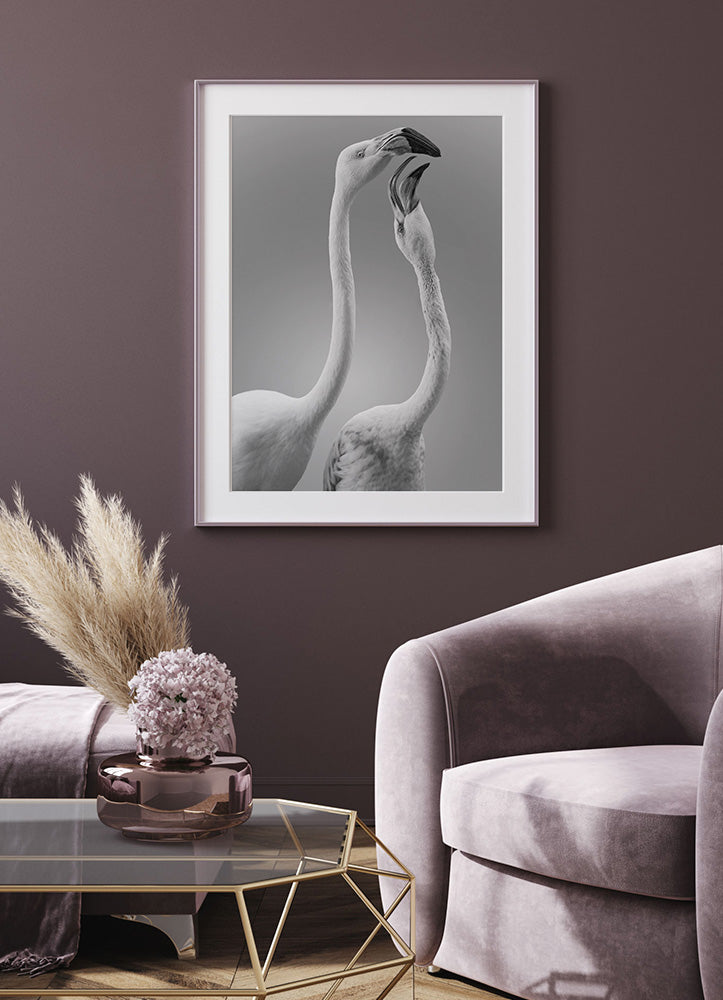 B&W Flamingo PosterPosterMARY&FAPMARY & FAP